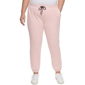 DKNY Sport Women's Plus High Rise Fitness Jogger Pants DPPP2743 Pink Size 3X